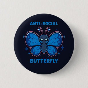 Antisozial Butterfly Button