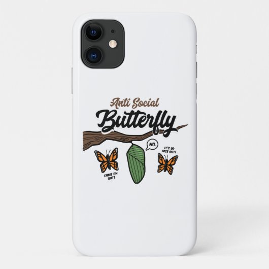 Antisozial Butterfly Case-Mate iPhone Hülle (Rückseite)