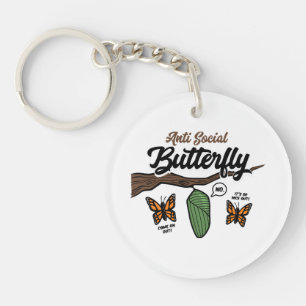 Antisozial Butterfly Schlüsselanhänger