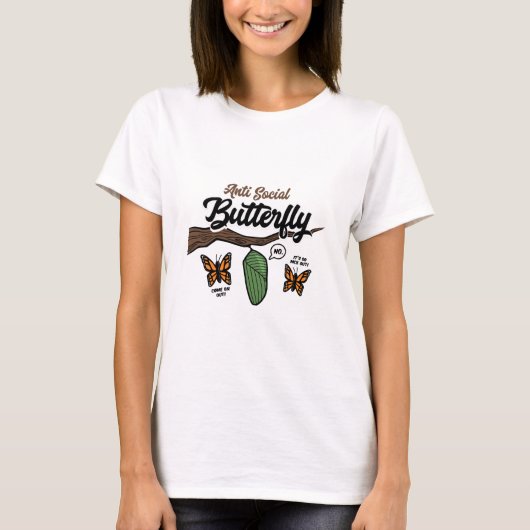 Antisozial Butterfly T-Shirt (Vorderseite)