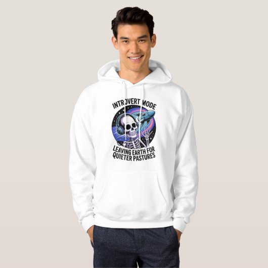 Antisozial-Einführung Funny Skeleton Space Alien Hoodie (Vorne ganz)