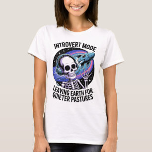 Antisozial-Einführung Funny Skeleton Space Alien T-Shirt