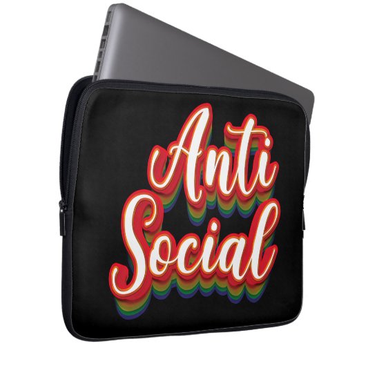 antisozial laptopschutzhülle (Vorne Rechts)