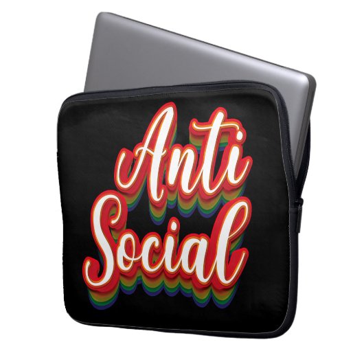 antisozial laptopschutzhülle (Vorderseite Links)