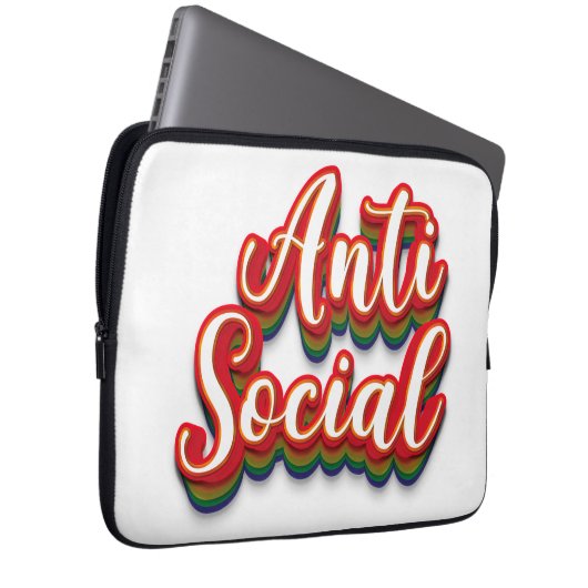 antisozial laptopschutzhülle (Vorne Rechts)