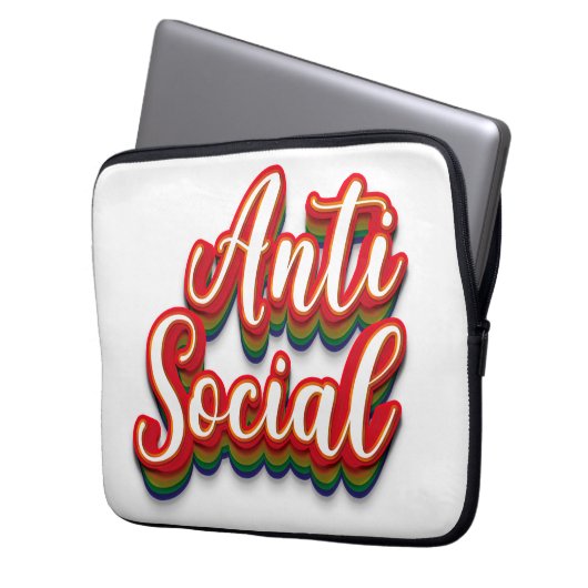 antisozial laptopschutzhülle (Vorderseite Links)