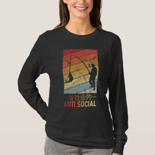 Antisoziale japanische Männer Fischen Text ästheti T-Shirt