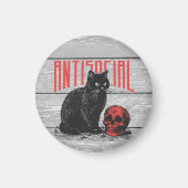 Antisoziale Katze und Schädel Magnet (Vorne)