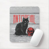 Antisoziale Katze und Schädel Mousepad (Mit Mouse)