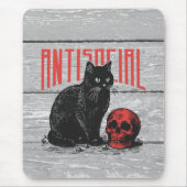 Antisoziale Katze und Schädel Mousepad (Vorne)
