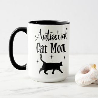 Antisoziale Katzenmutter Schwarze Katze Sterne Lus Tasse