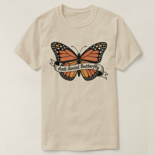 Antisozialer Schmetterling & Aufkleber – Introvert T-Shirt
