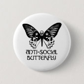 Antisozialer Schmetterling Button (Vorderseite)