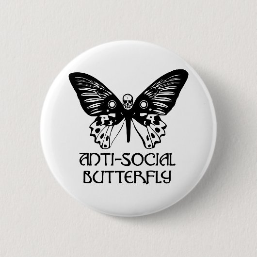 Antisozialer Schmetterling Button (Vorderseite)