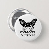 Antisozialer Schmetterling Button (Vorne & Hinten)