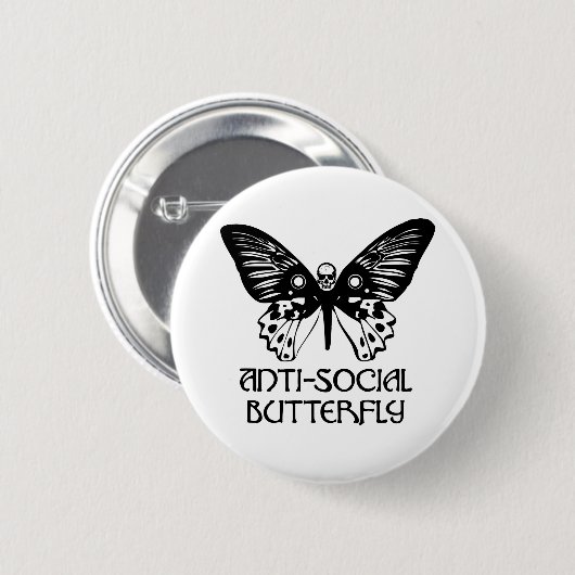 Antisozialer Schmetterling Button (Vorne & Hinten)
