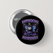 Antisozialer Schmetterling Button (Vorne & Hinten)