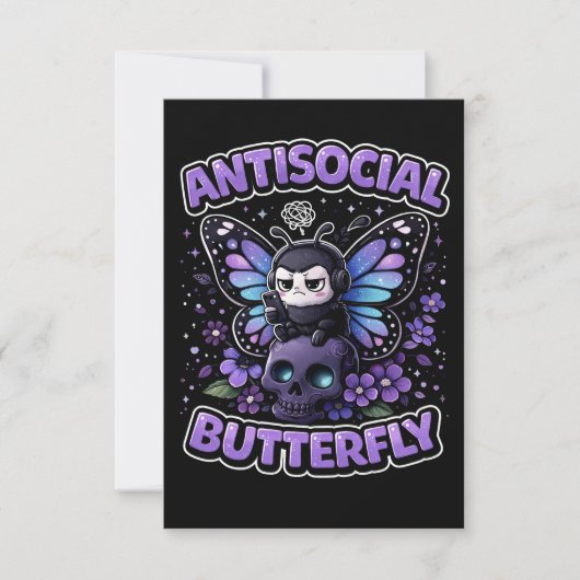 Antisozialer Schmetterling Dankeskarte (Vorderseite)