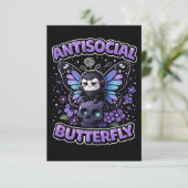 Antisozialer Schmetterling Dankeskarte (Stehend Vorderseite)