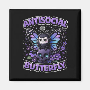Antisozialer Schmetterling Magnet
