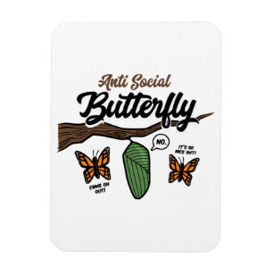 Antisozialer Schmetterling Magnet