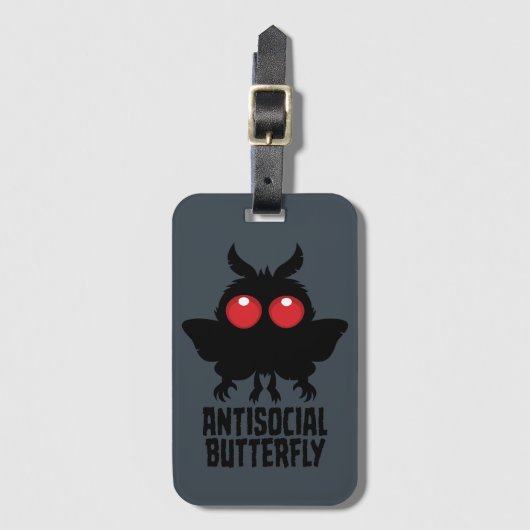 Antisozialer Schmetterling Mothman Kryptid Gepäckanhänger (Vorderseite Vertikal)