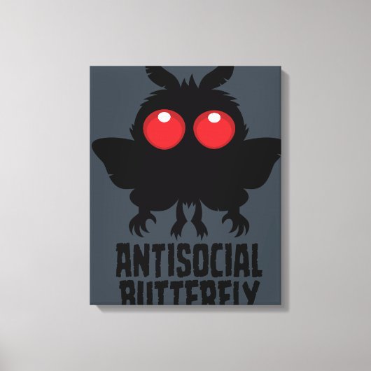 Antisozialer Schmetterling Mothman Kryptid Leinwanddruck (Vorderseite)