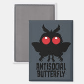Antisozialer Schmetterling Mothman Kryptid Magnet (Vorderseite/Rückseite)