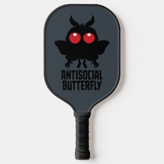Antisozialer Schmetterling Mothman Kryptid Pickleball Schläger (Vorderseite)