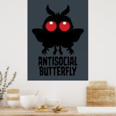 Antisozialer Schmetterling Mothman Kryptid Poster (Küche)