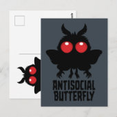 Antisozialer Schmetterling Mothman Kryptid Postkarte (Vorne/Hinten)
