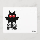 Antisozialer Schmetterling Mothman Kryptid Postkarte (Rückseite)