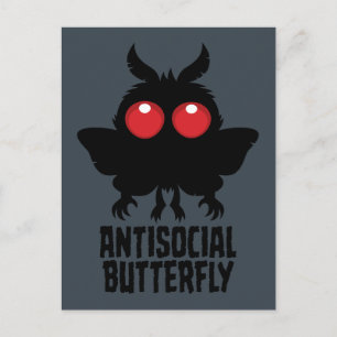 Antisozialer Schmetterling Mothman Kryptid Postkarte