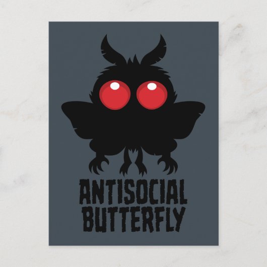 Antisozialer Schmetterling Mothman Kryptid Postkarte (Vorderseite)