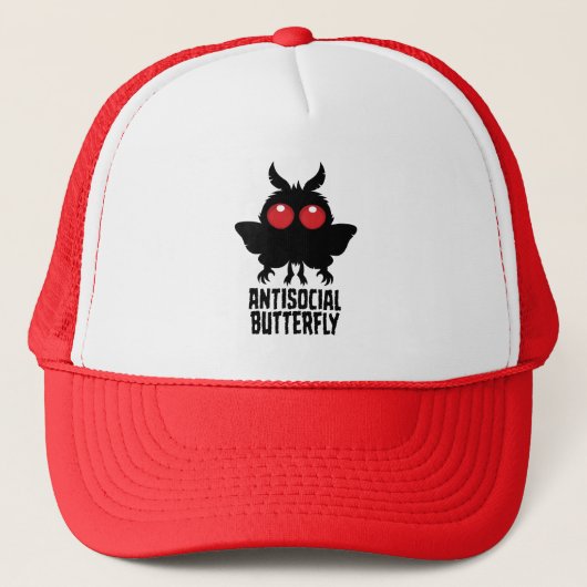 Antisozialer Schmetterling Mothman Kryptid Truckerkappe (Vorderseite)