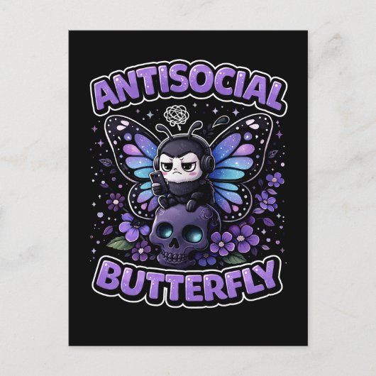 Antisozialer Schmetterling Postkarte (Vorderseite)