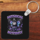 Antisozialer Schmetterling Schlüsselanhänger (Rückseite)