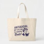 Antisoziales, aber willens, Bücher Jumbo-Tasche zu Jumbo Stoffbeutel (Vorne)