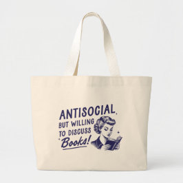 Antisoziales, aber willens, Bücher Jumbo-Tasche zu Jumbo Stoffbeutel