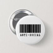 antisoziales Barcode Button (Vorne & Hinten)