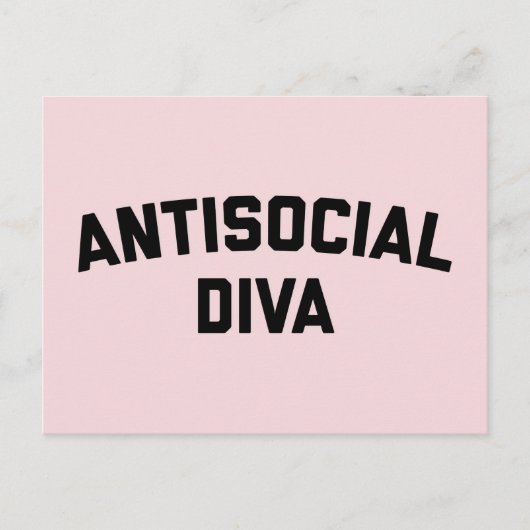Antisoziales Diva Funny Zitat Postkarte (Vorderseite)