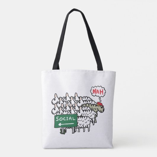 Antisoziales Schafe Tasche (Rückseite)