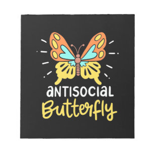 Antisoziales Schmetterling Notizblock