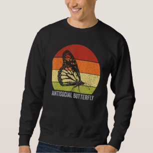 Antisoziales Schmetterling Retro gestörte Introver Sweatshirt