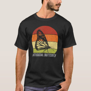 Antisoziales Schmetterling Retro gestörte Introver T-Shirt