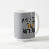 Antisoziales Schmetterling - witziger Einsiedler Kaffeetasse (VorderseiteRechts)