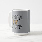 Antisoziales Schmetterling - witziger Einsiedler Kaffeetasse (Vorderseite Links)