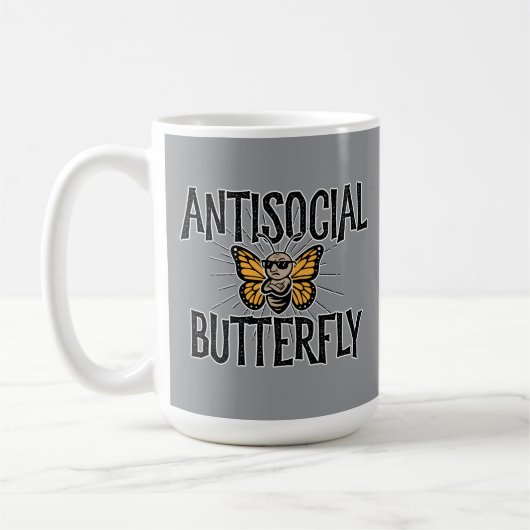 Antisoziales Schmetterling - witziger Einsiedler Kaffeetasse (Links)