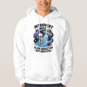 Antisoziales Skelett UFO Funny Space Introvertiert Hoodie (Vorderseite)