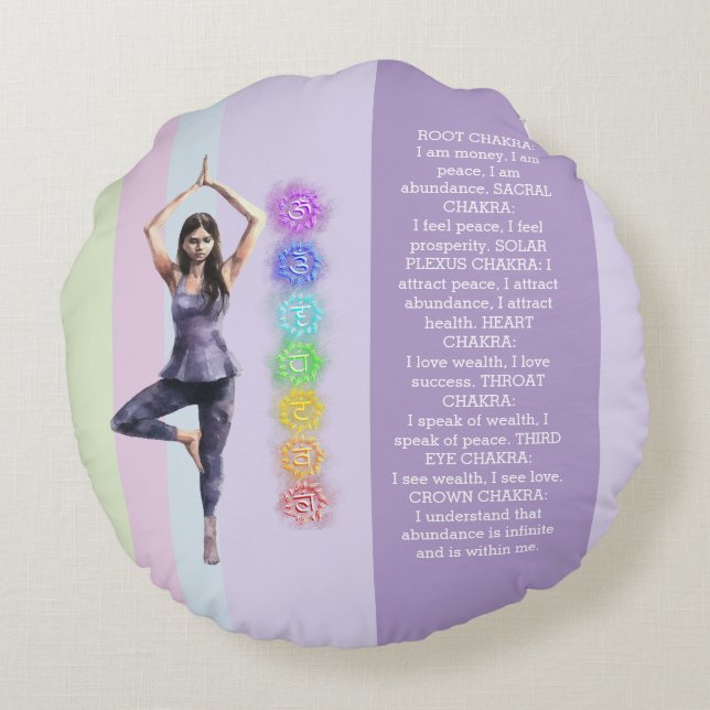 ANTISTRESS CALM CHAKRA VISUALIZATION relax Rundes Kissen (Rückseite)